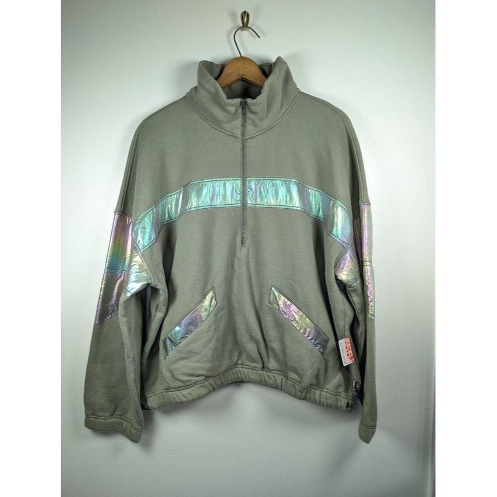 Free People FP Movement Away We Go 1/2 Zip Sweatshirt XL Oversized MSRP $128